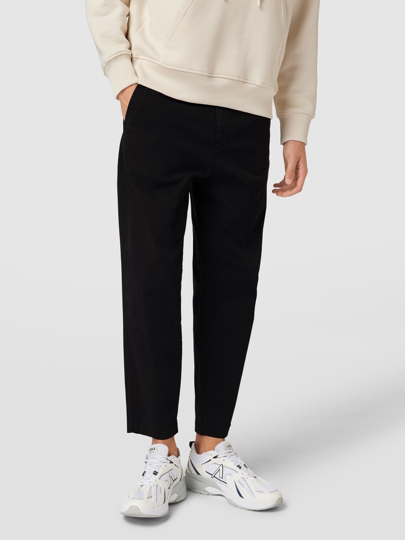 Chino mit Label-Patch Modell 'Statum' in schwarz