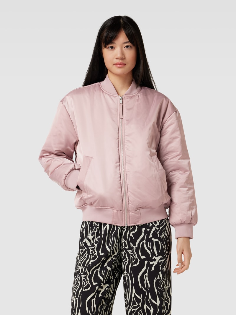 Bomberjacke in Satin-Optik in rosa
