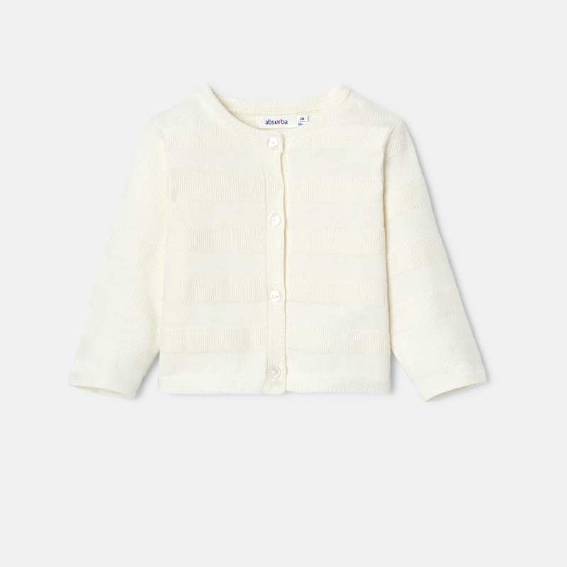 Gilet en tricot blanc naissance Absorba