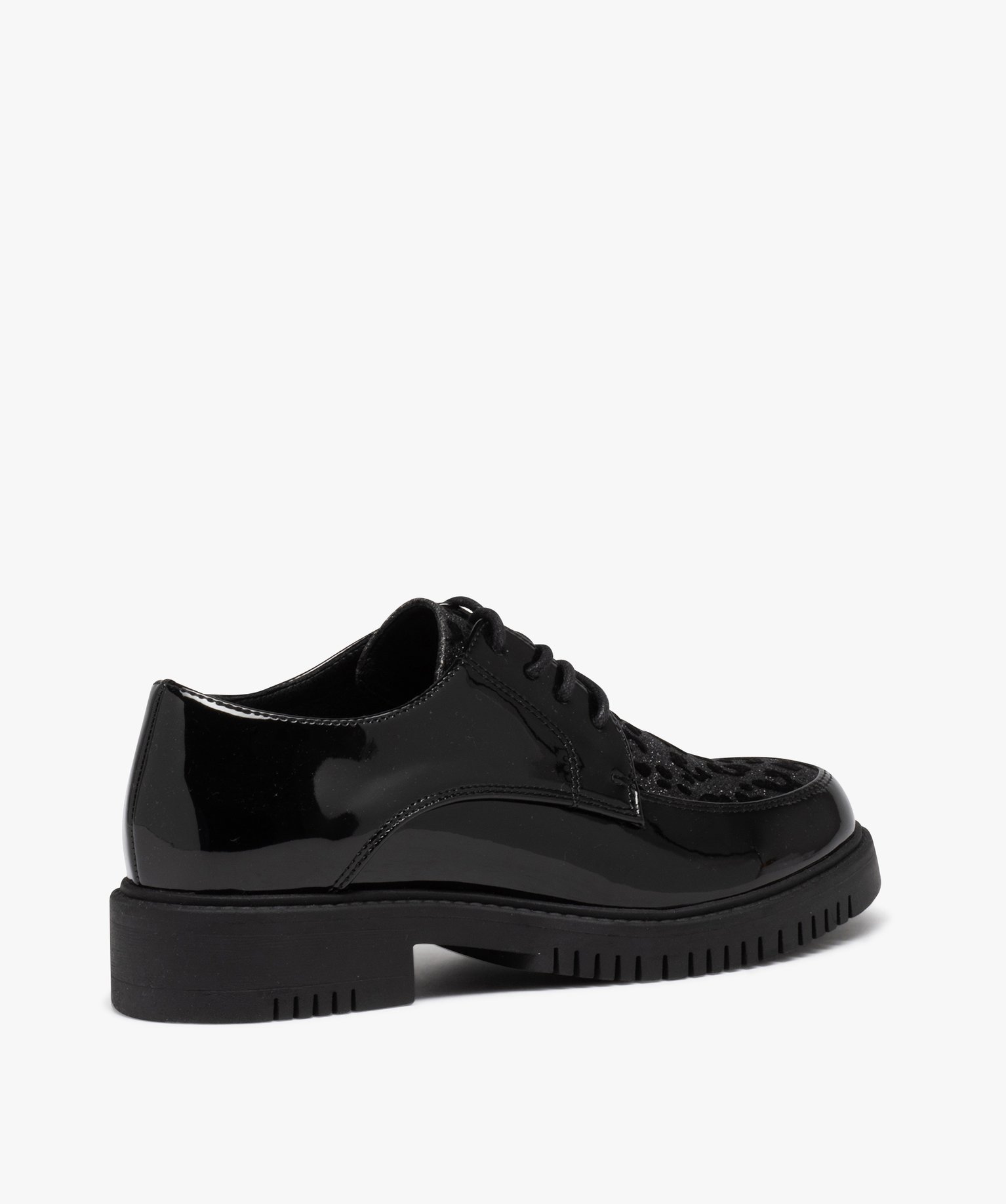 Derby verni avec dessus pailleté femme noir | GEMO