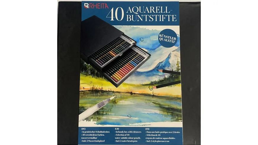 RHEITA Aquarell-Buntstifte 40er Etui Karton