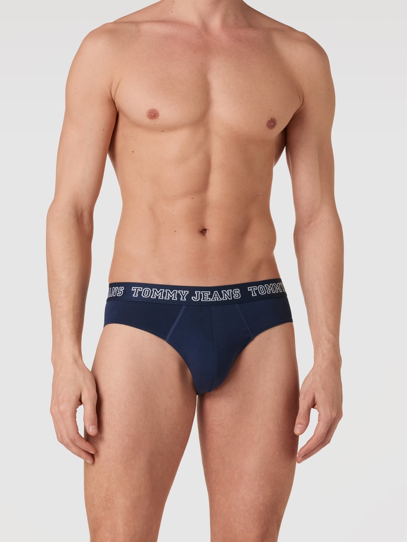 Slip mit Logo-Stitching im 3er-Pack in rot