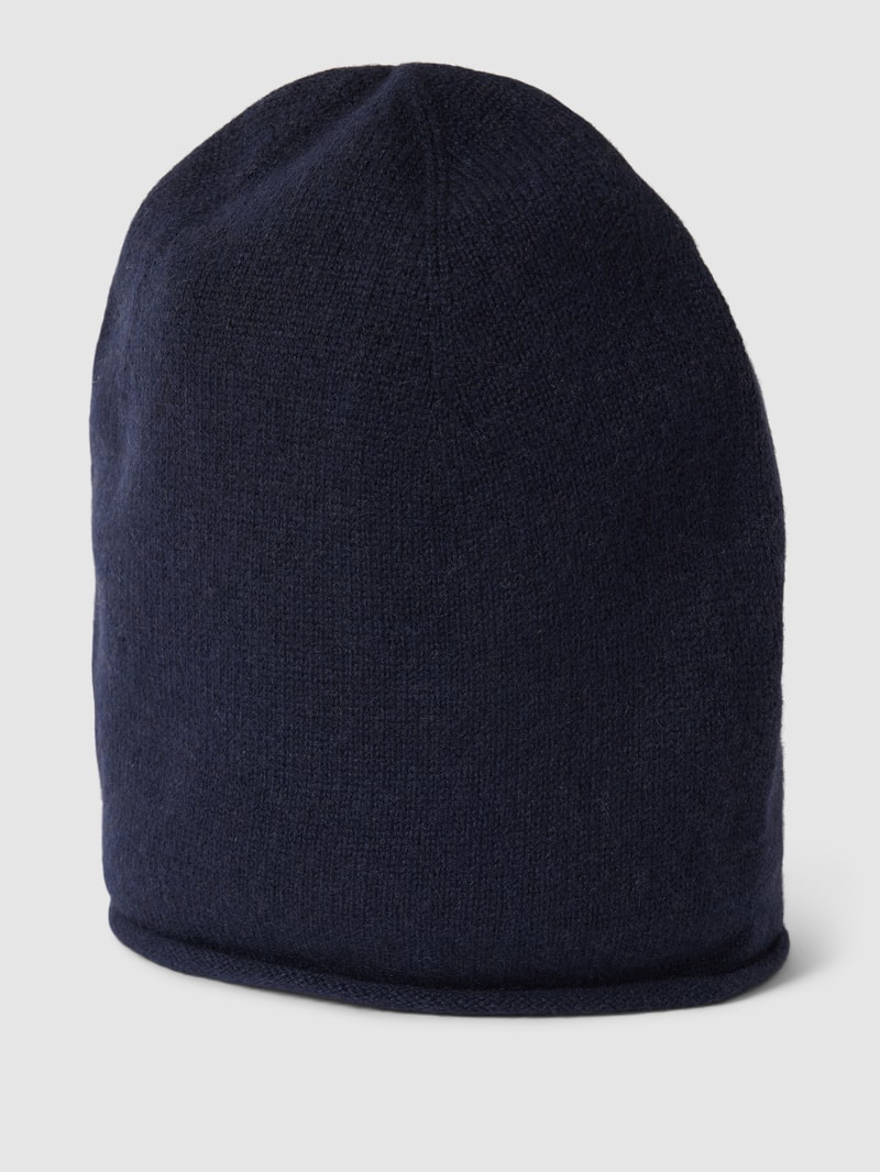 Strickmütze aus Kaschmir in dunkelblau