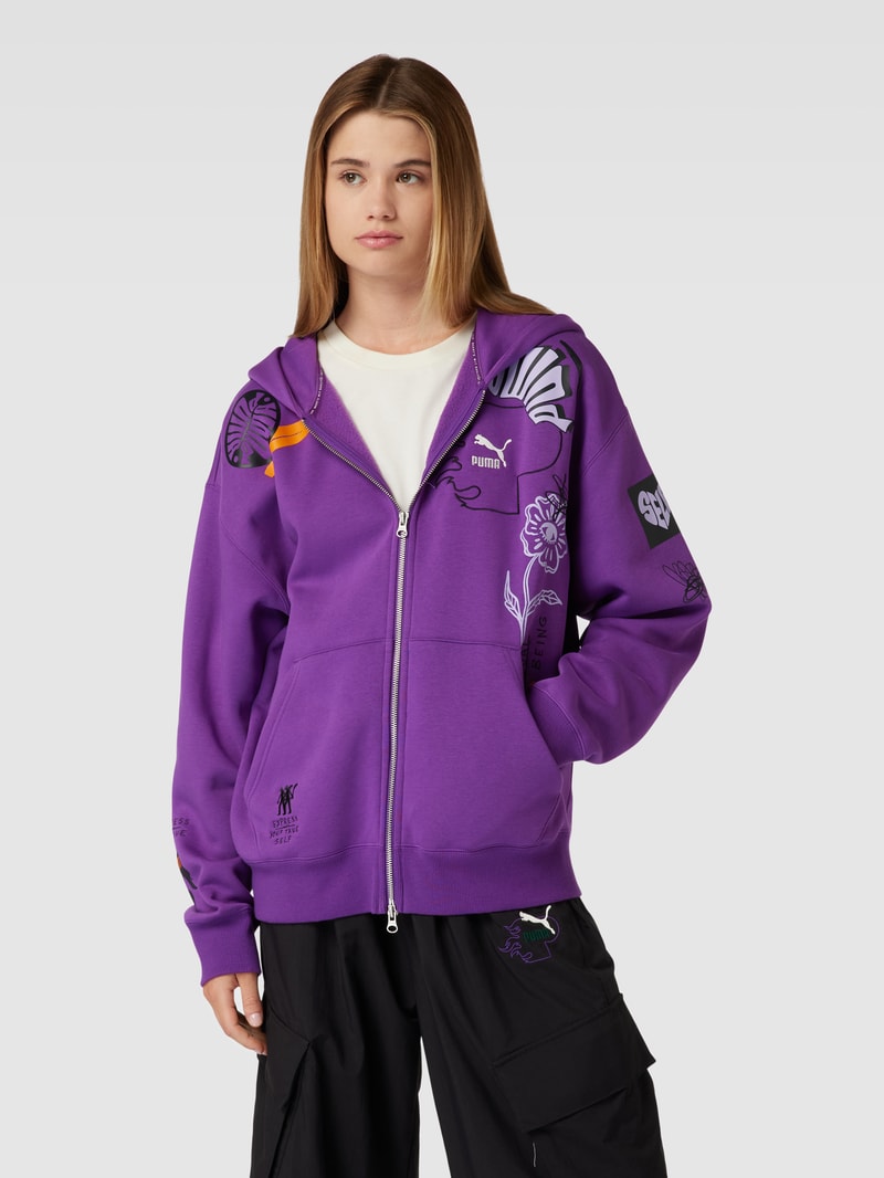Sweatjacke mit Label-Print - PUMA X P&C* in lila