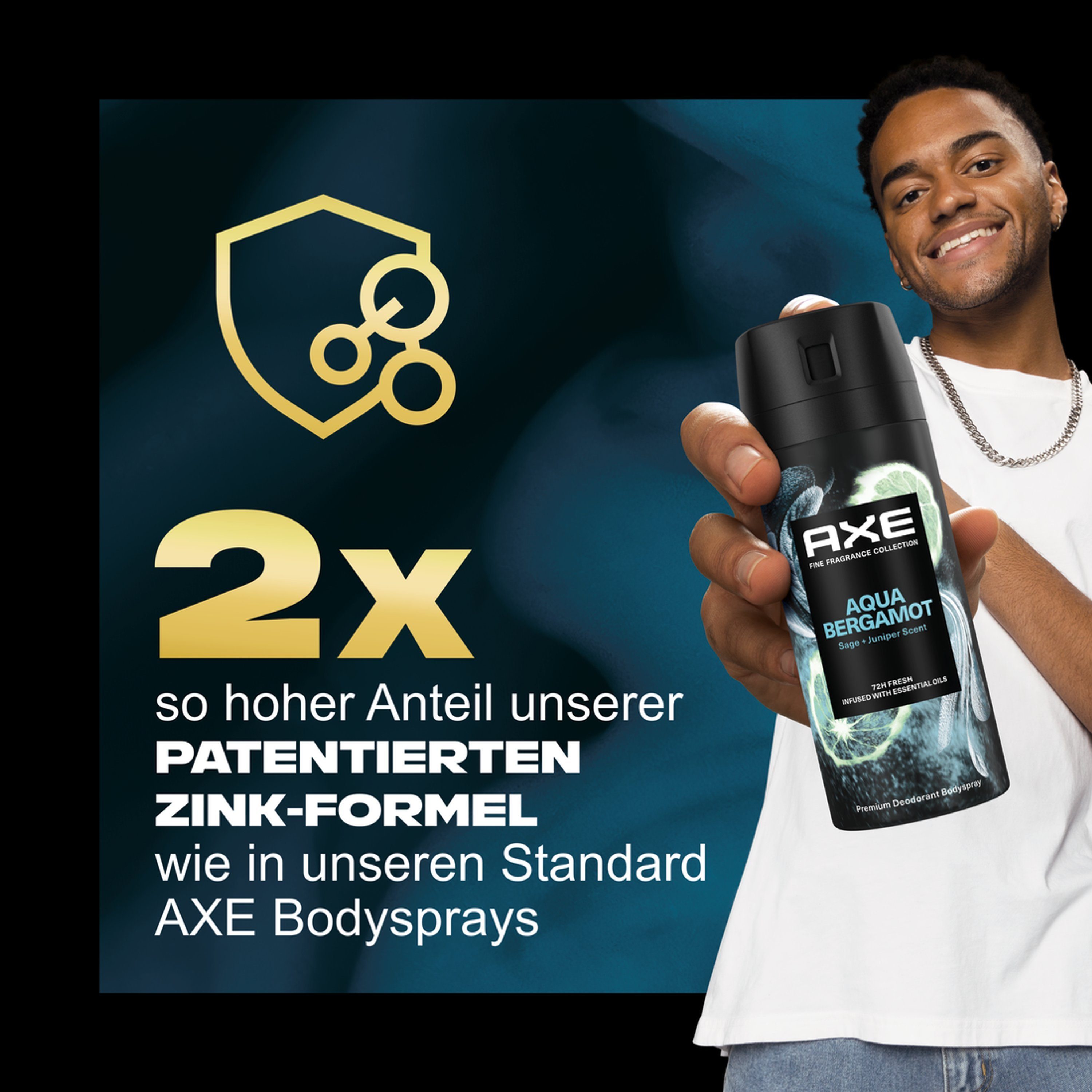 axe Deo-Set 4x150ml Aqua Bergamot, Copper Santal, Blue Lavender, Emerald Geranium
