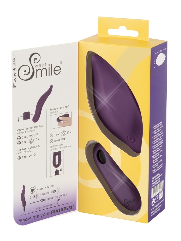 Sweet Smile Auflegevibrator Panty Vibrator in lila günstig kaufen 11,5 cm