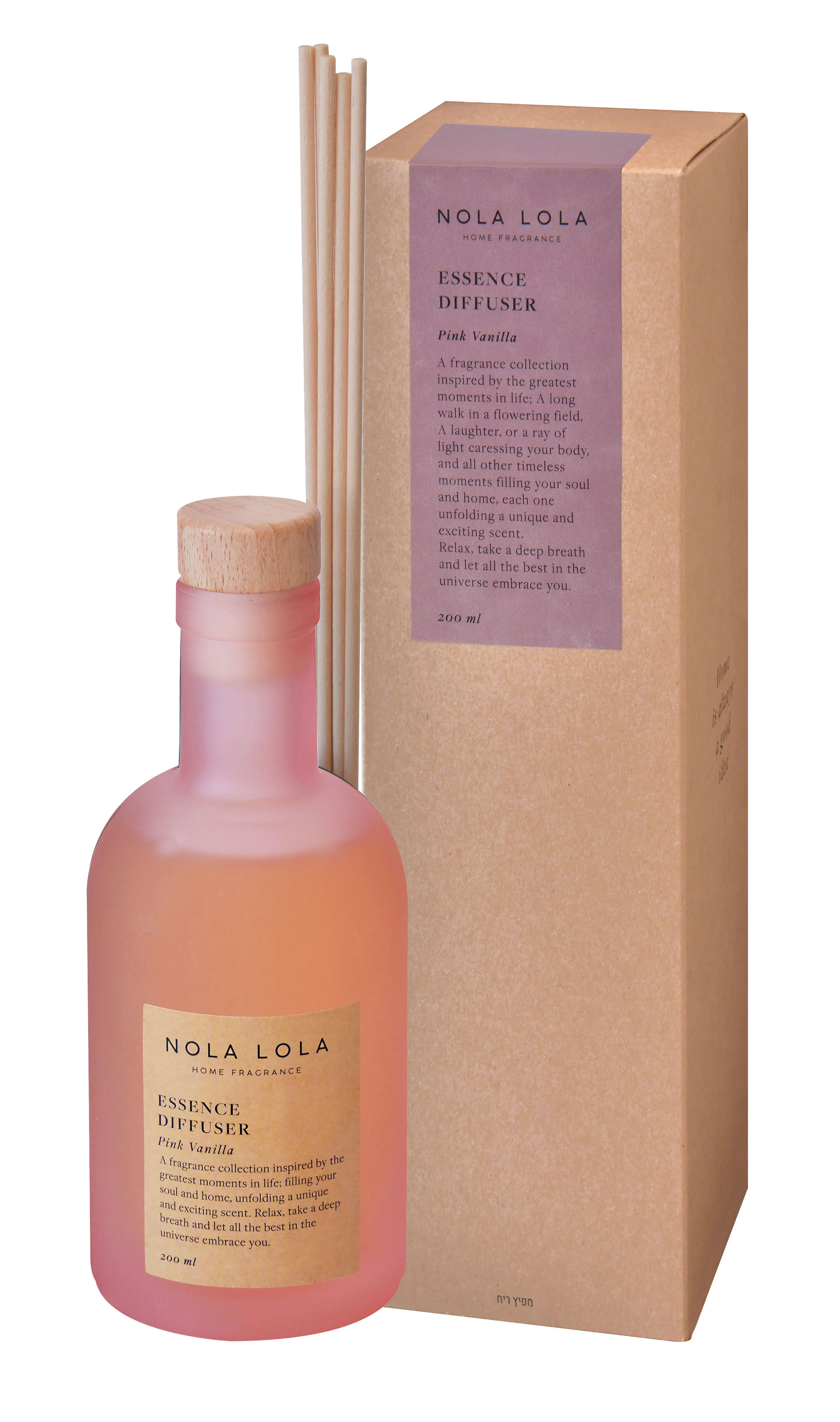 Αρωματικός Διαχύτης Nola Lola Pink Vanilla με Καλαμάκια, 200 ml