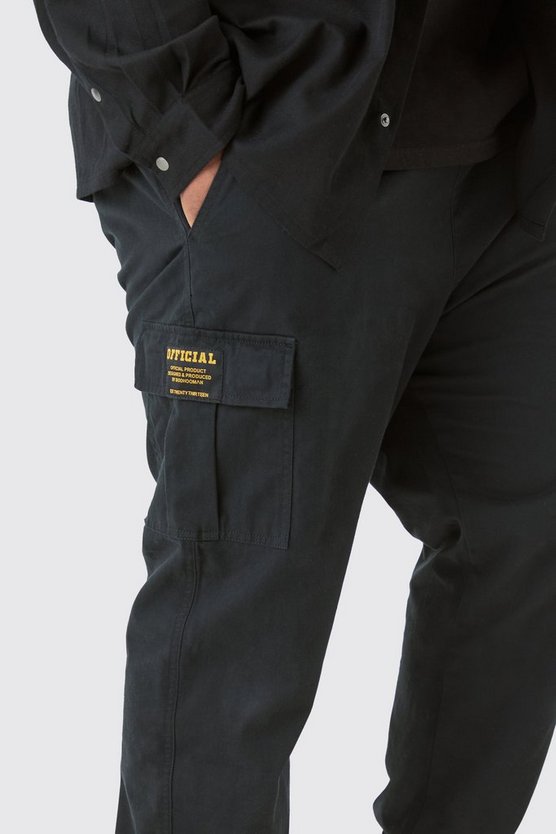 Plus Slim-Fit Cargo-Hose mit elastischem Bund