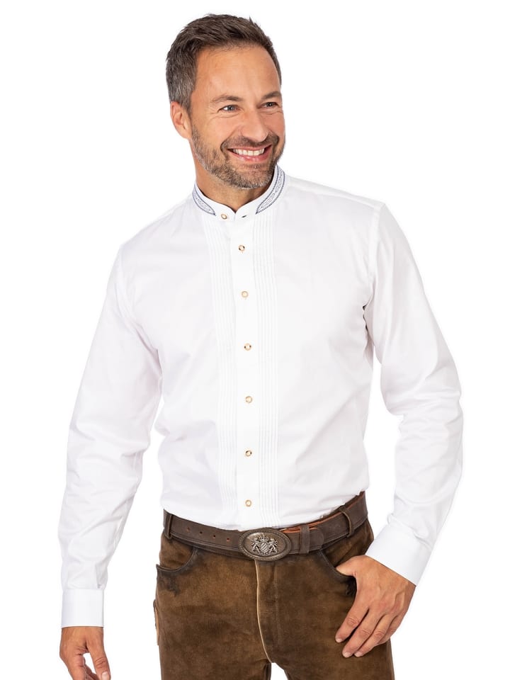 Almsach Stehkragenhemd LF928-CO in weiß-jeans günstig kaufen
