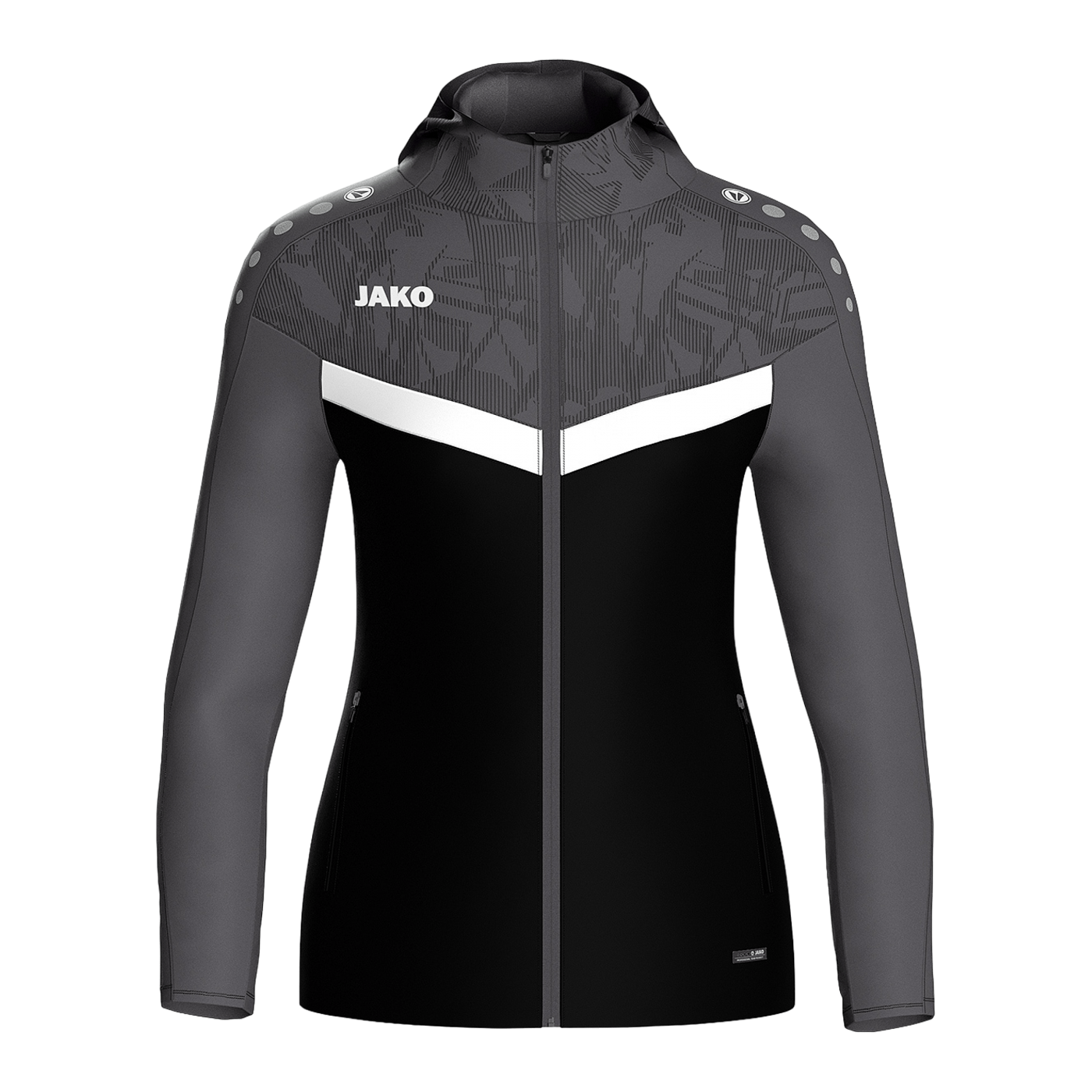 JAKO Iconic Kapuzenjacke Damen Schwarz F801