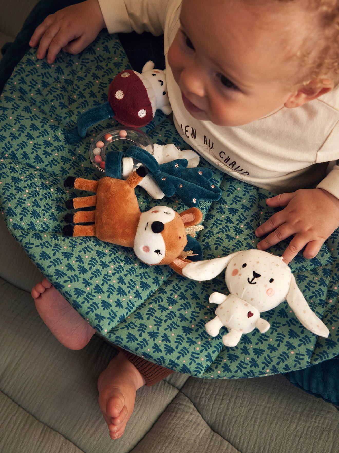 Coussin bébé des découvertes amis de la forêt