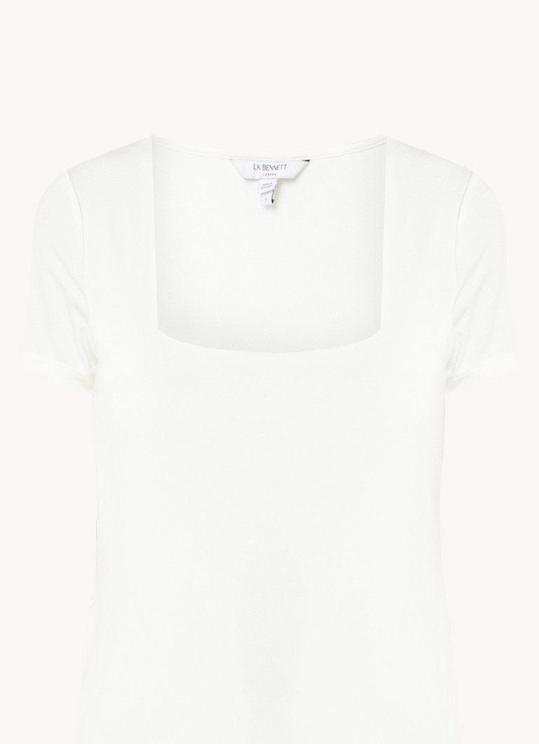 LKBennett Tasha top with rectangular neckline