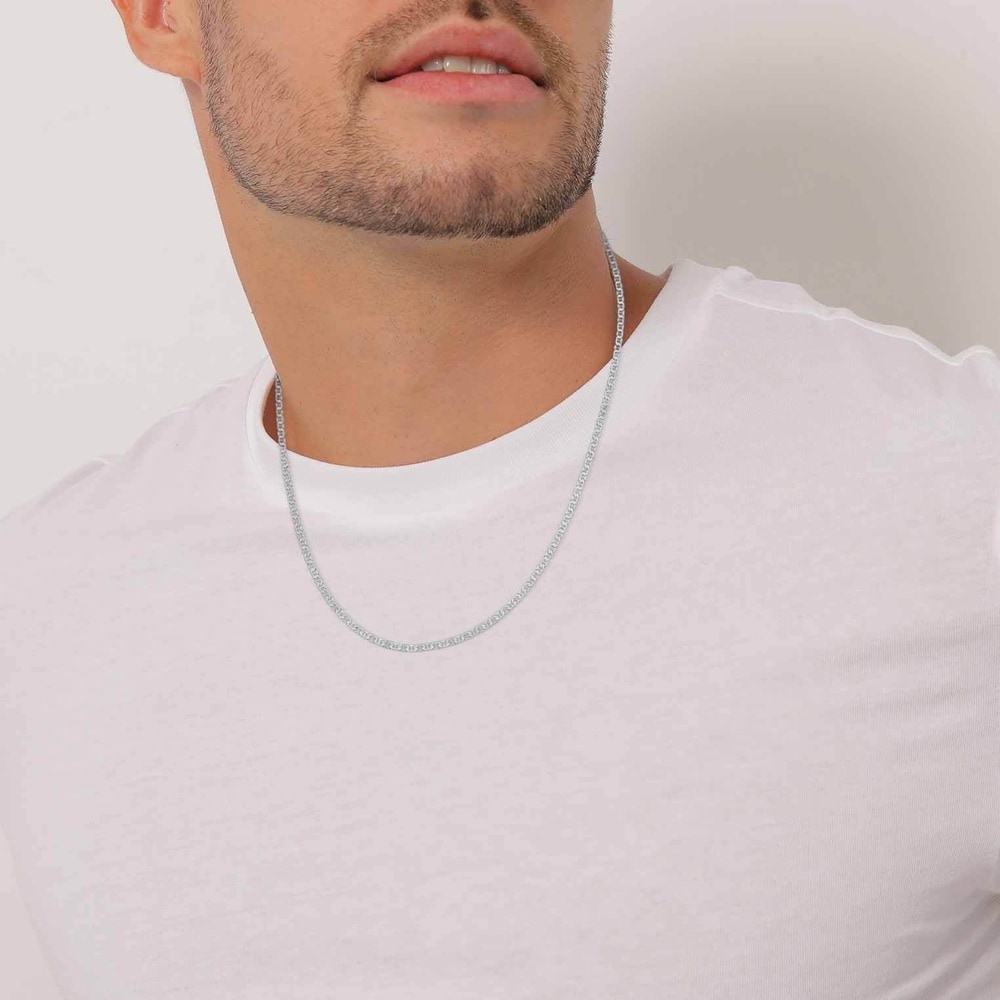 KUZZOI KUZZOI Collier Hommes de base massif moderne en argent sterling 925 collier