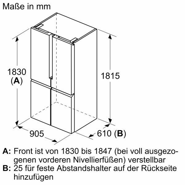 SIEMENS Multi Door KF96NVPEA, 183 cm hoch, 91 cm breit