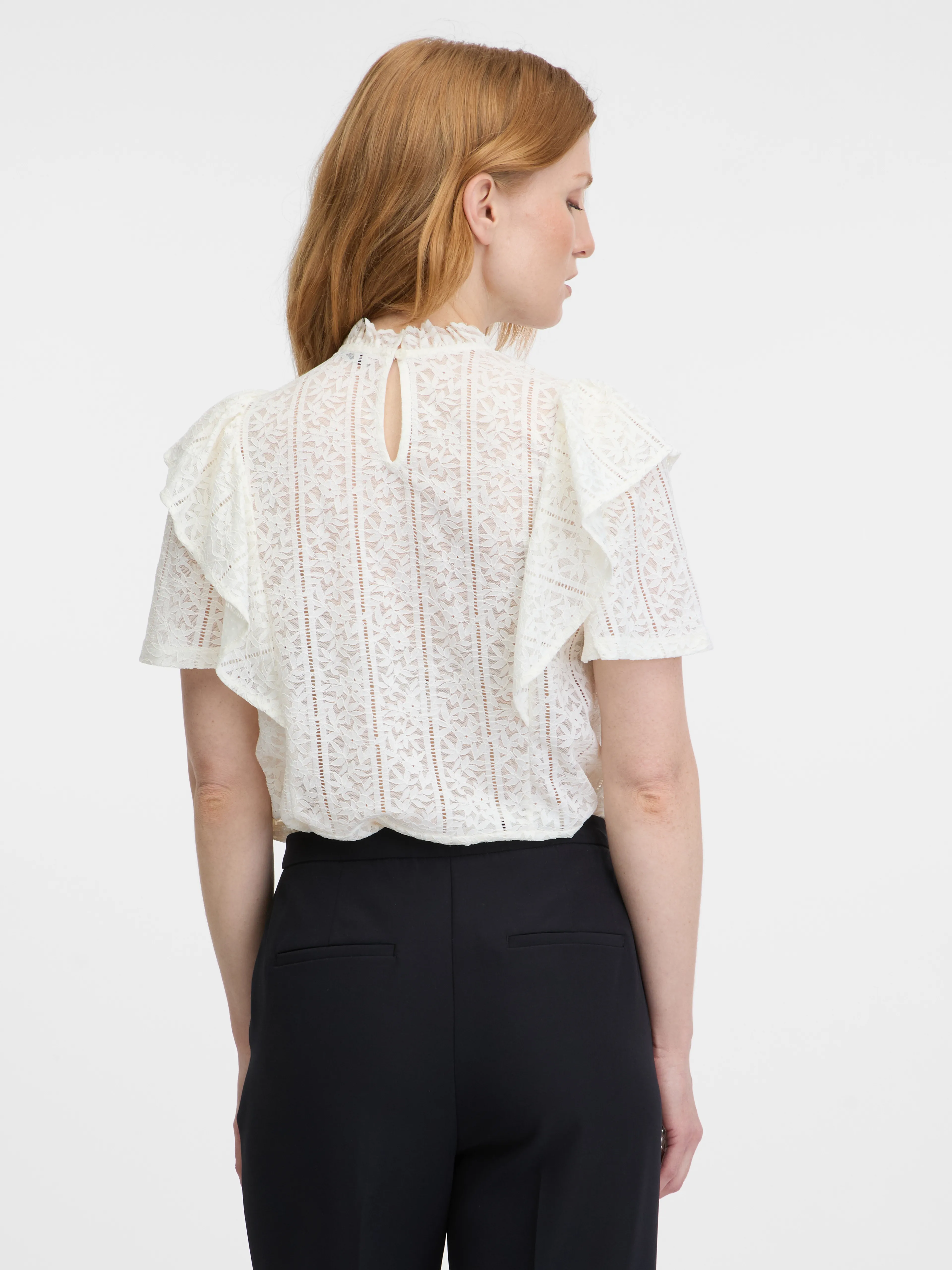Weiße Damen-Spitzenbluse ORSAY