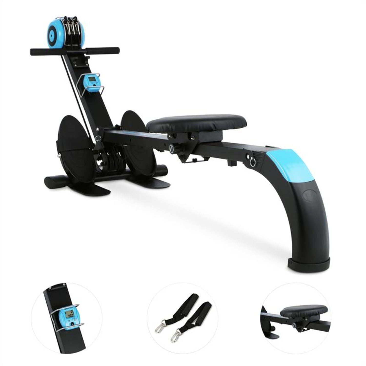 Capital Sports Rudermaschine Stringmaster Rudergerät 100 kg klappbar schwarz/blau