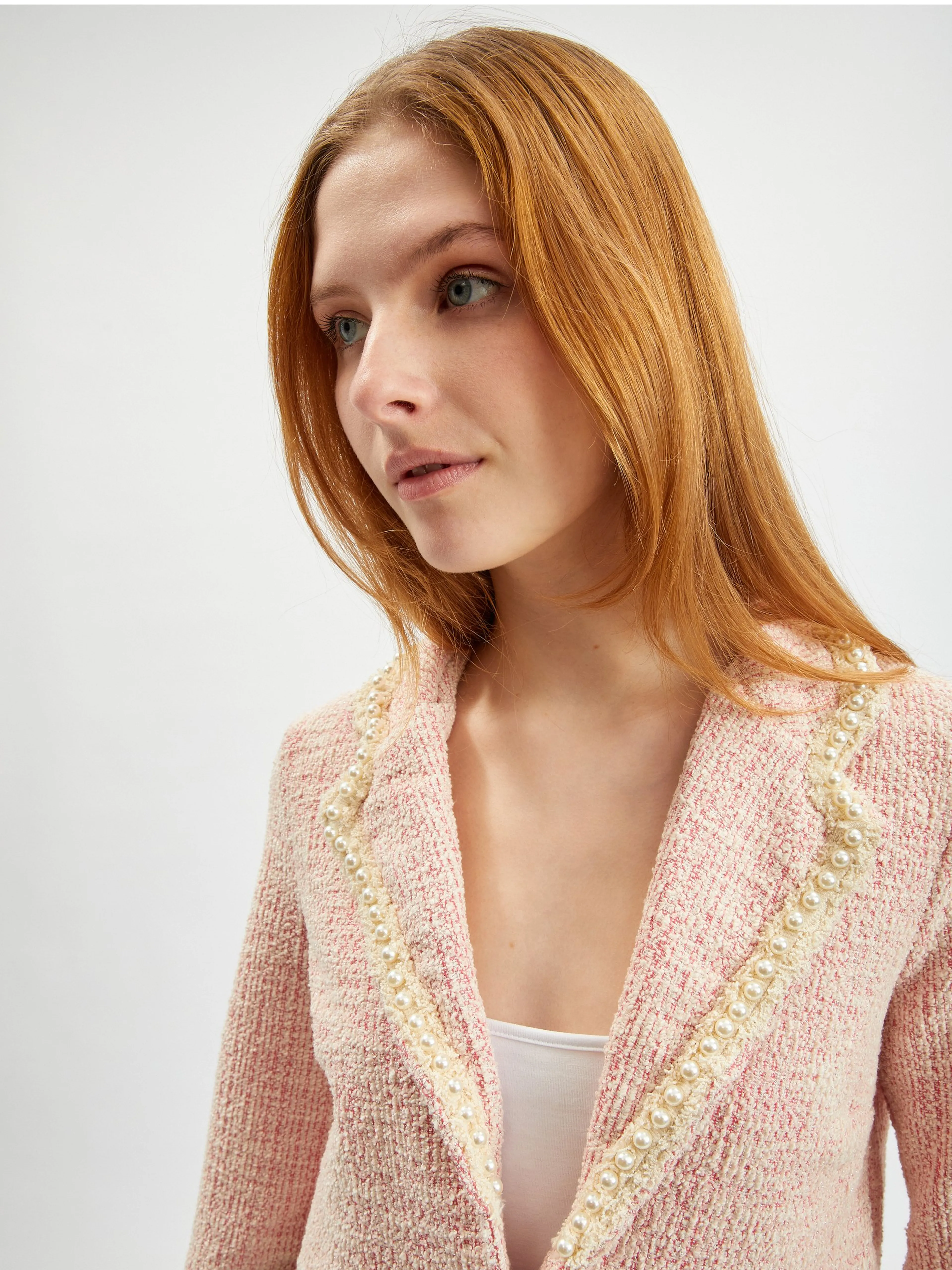Hellrosa Damen-Tweedjacke ORSAY