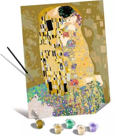 CreArt Leinwand ART Collection: Der Kuss (Klimt) - Malen nach Zahlen für Erwachsene