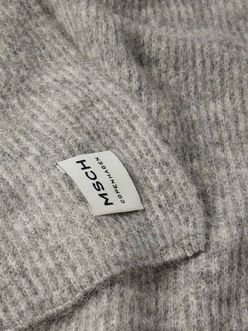 Schal mit Label-Print Modell 'Hope' in hellgrau