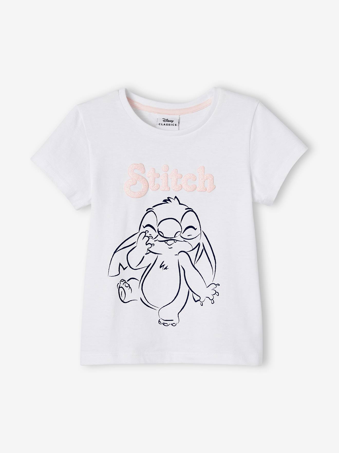 Pyjashort fille DS® Stitch rayé rose