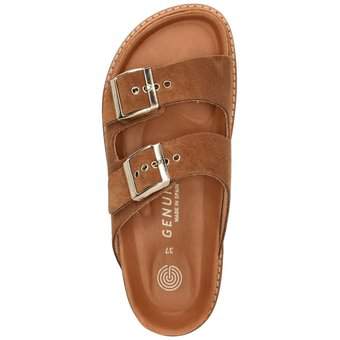 Genuins Hawaii Velour Pantolette in braun