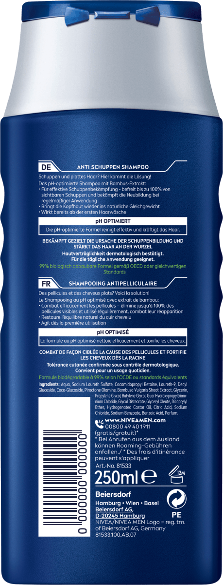 Shampoo Anti Schuppen, 250 ml
