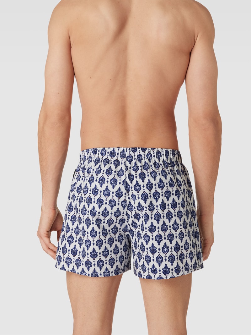 Boxershorts mit Karomuster Modell 'Fancy Woven Boxer' in marineblau