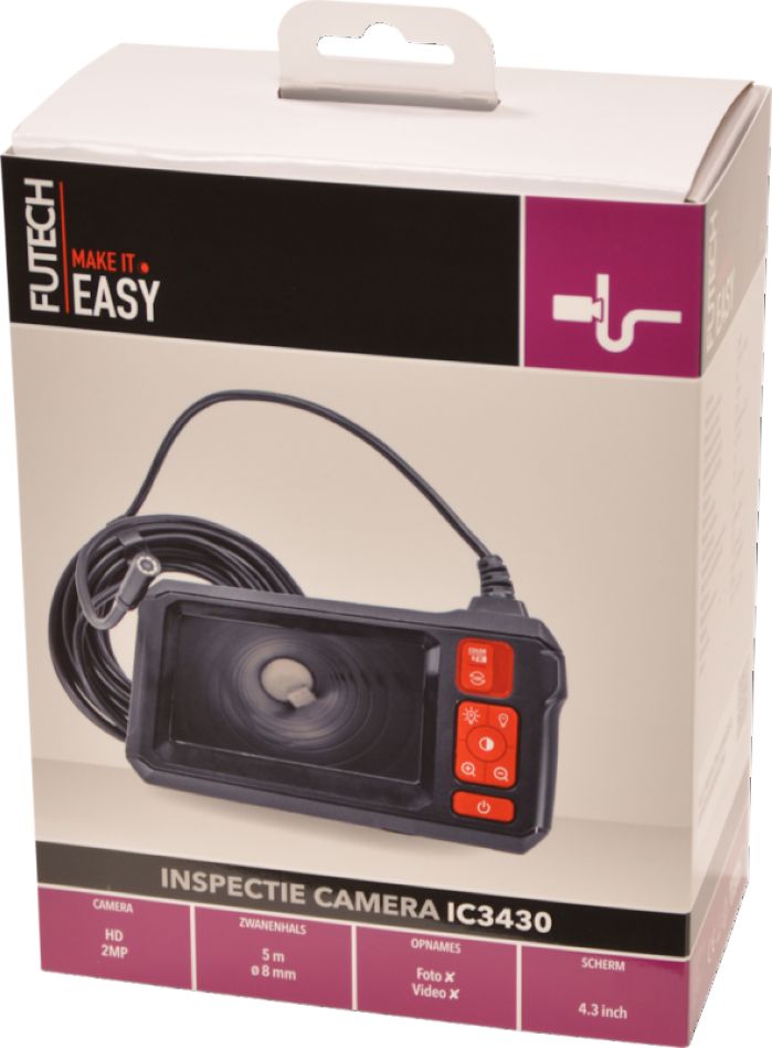 Câmera de inspeção Futech IC3430 com tela de 4,3 polegadas