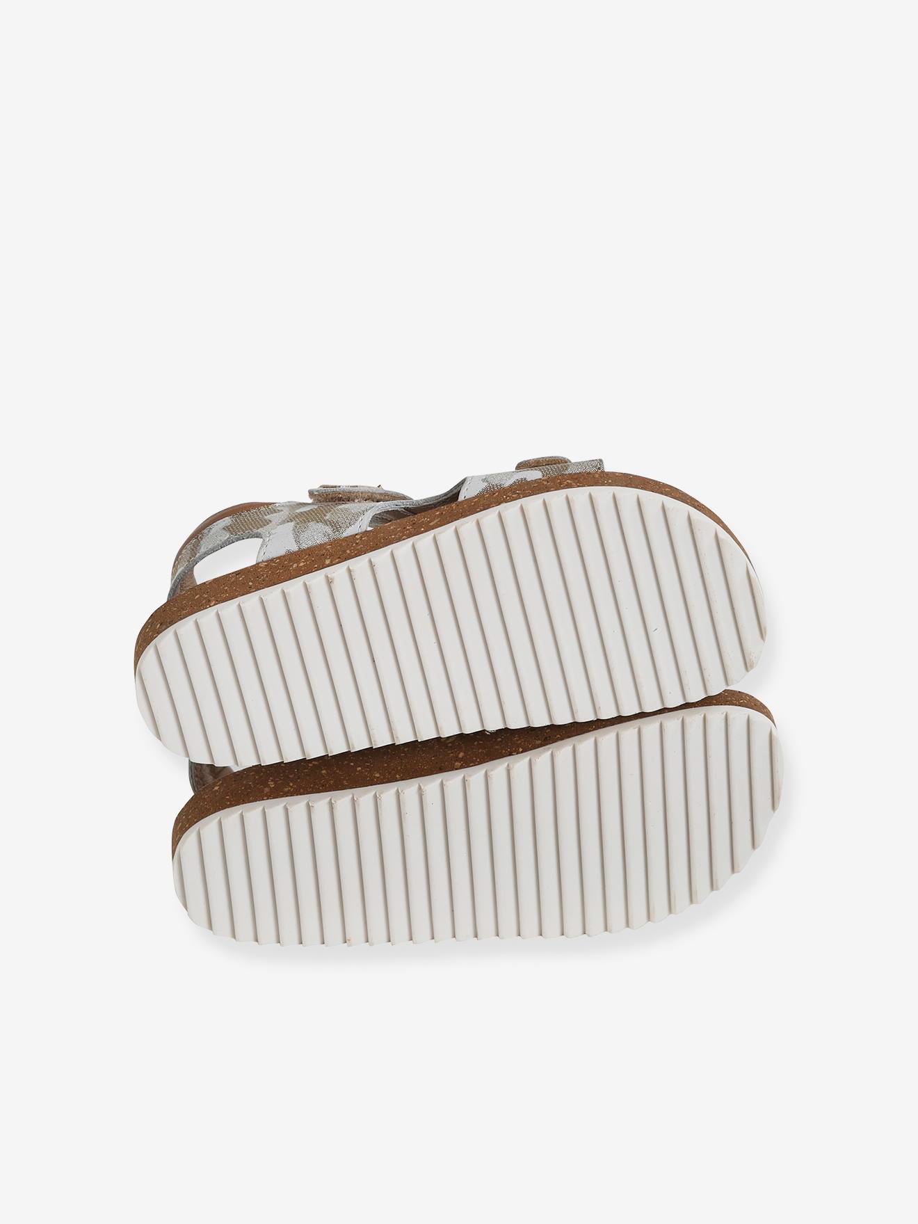 Sandales anatomiques cuir garçon taupe