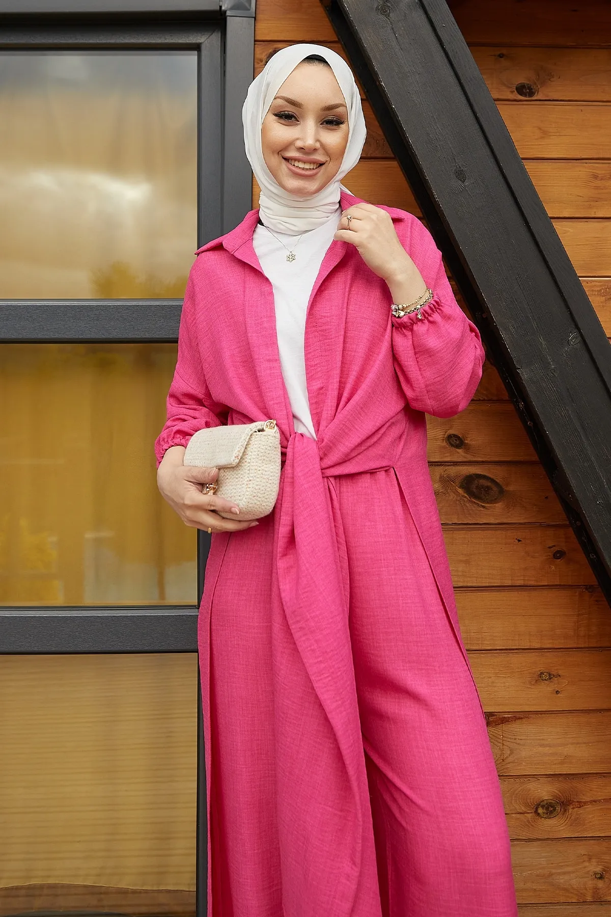 InStyle  Lässiger zweiteiliger Vema-Anzug mit Schlitz – Fuchsia