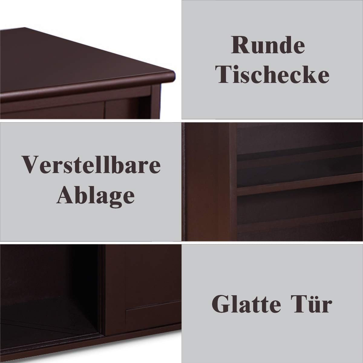 KOMFOTTEU Sideboard Küchenschrank Wohnzimmerregel, Farbewahl, (Braun)
