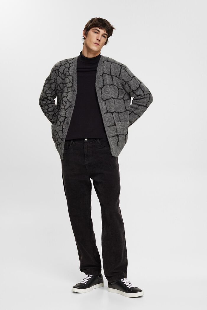 Strickcardigan mit Brushed-Effekt und Muster
