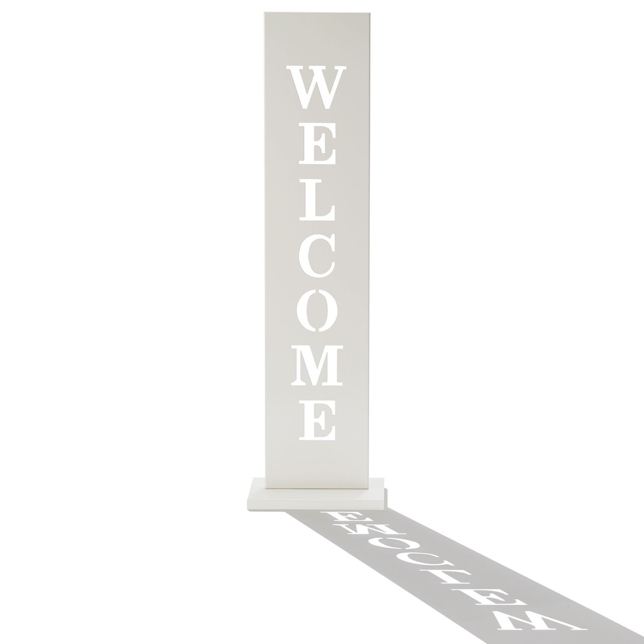 Weles Amare Standschild Welcome 20 x 15 x 72 cm, Weiß