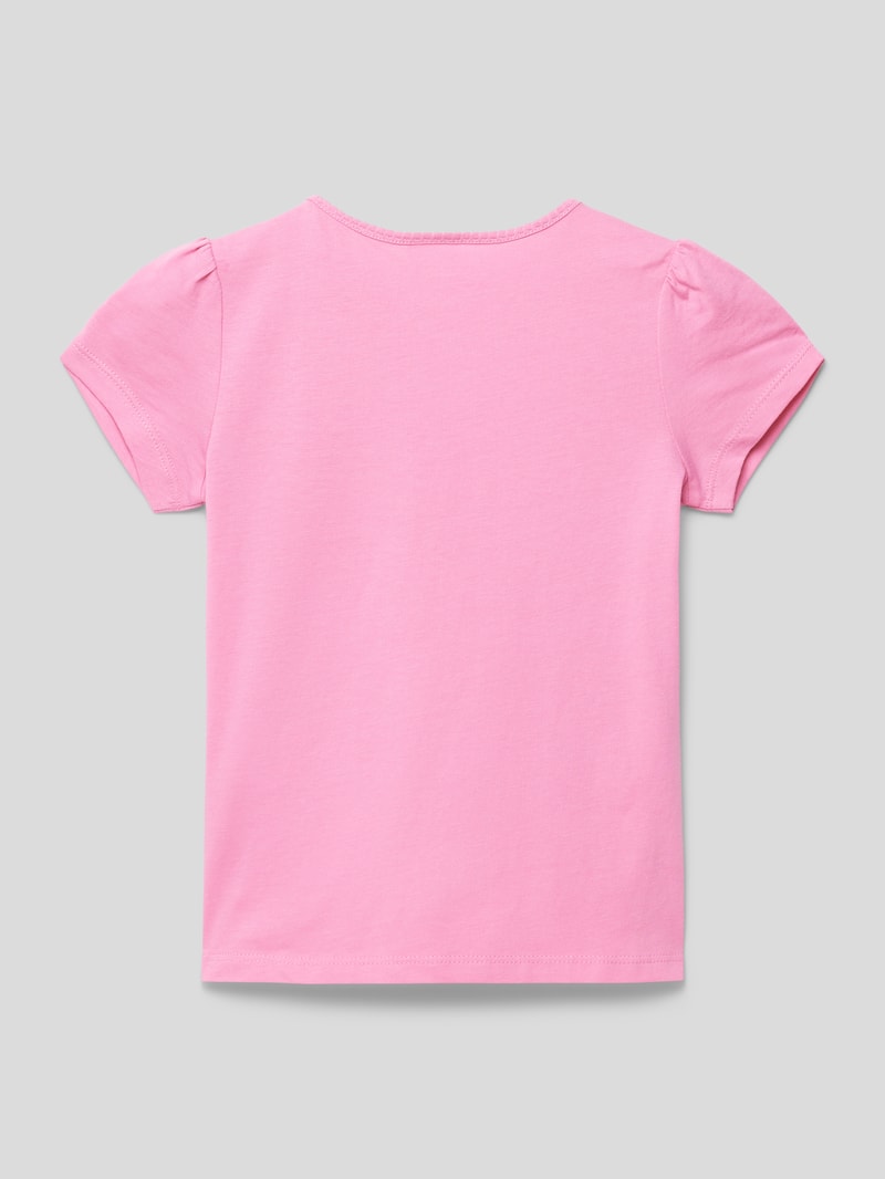 T-Shirt aus Baumwolle mit Motiv-Print in pink