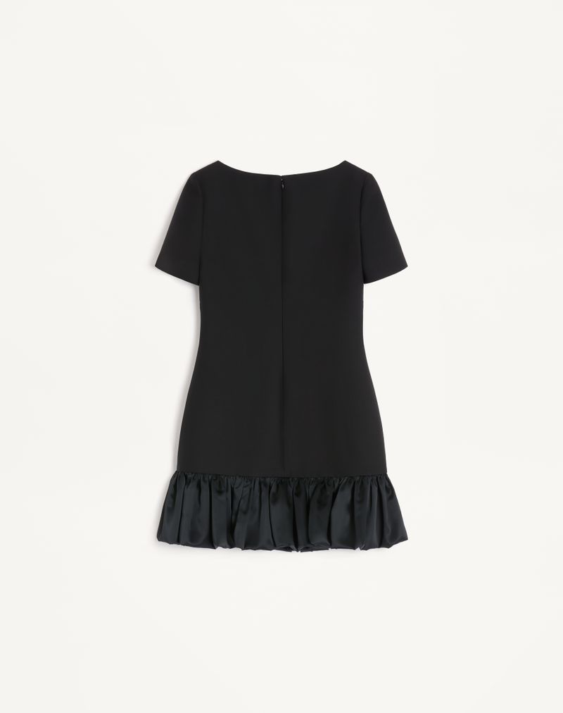 Vestido curto de crepe de alta costura