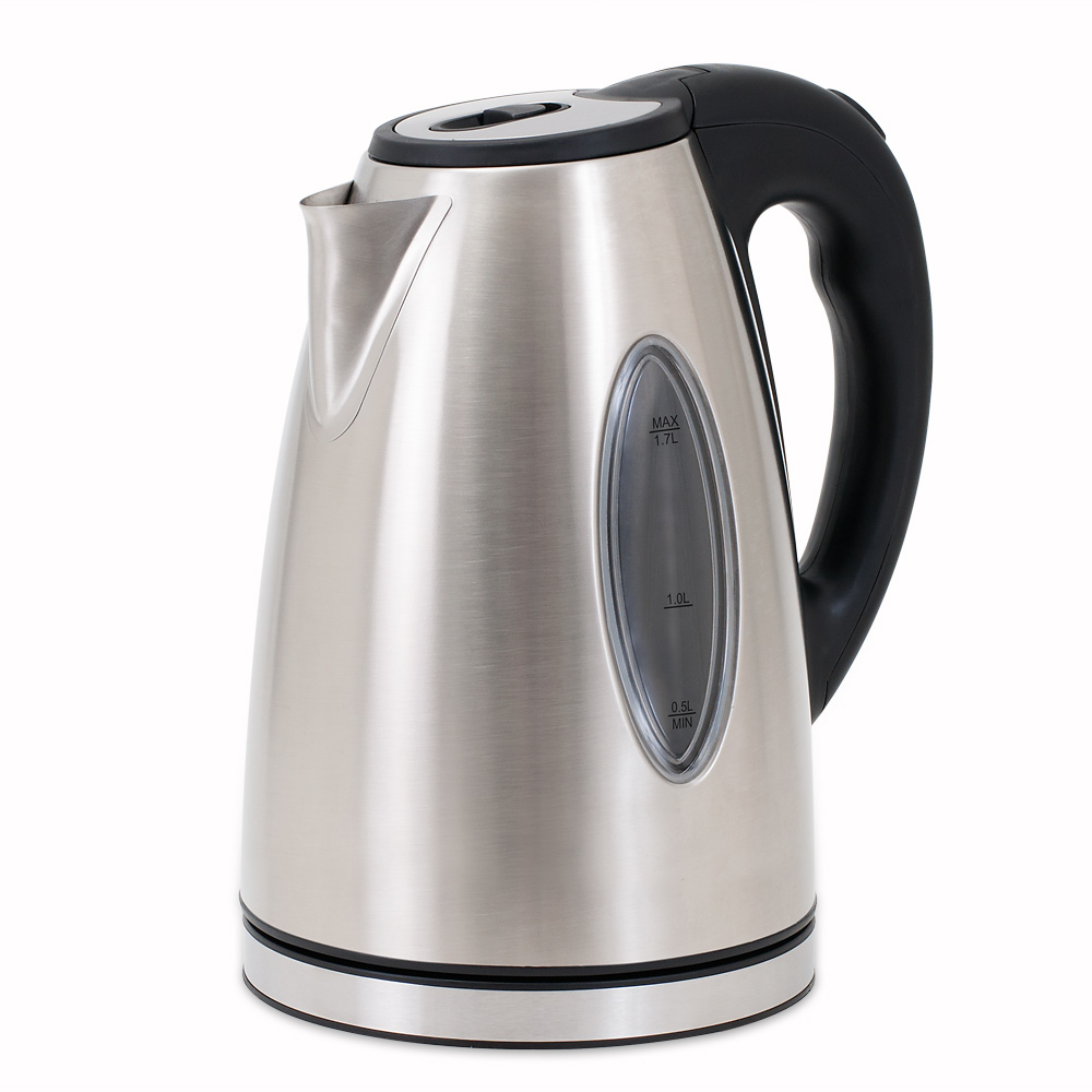 Monzana Wasserkocher Silber/Schwarz Edelstahl 1,7L