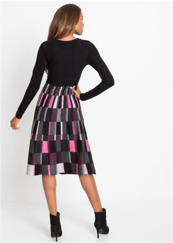 Strickkleid kariert