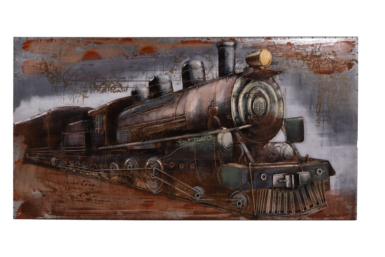 INTERIA Home&Living 3D Metallbild Dampflok