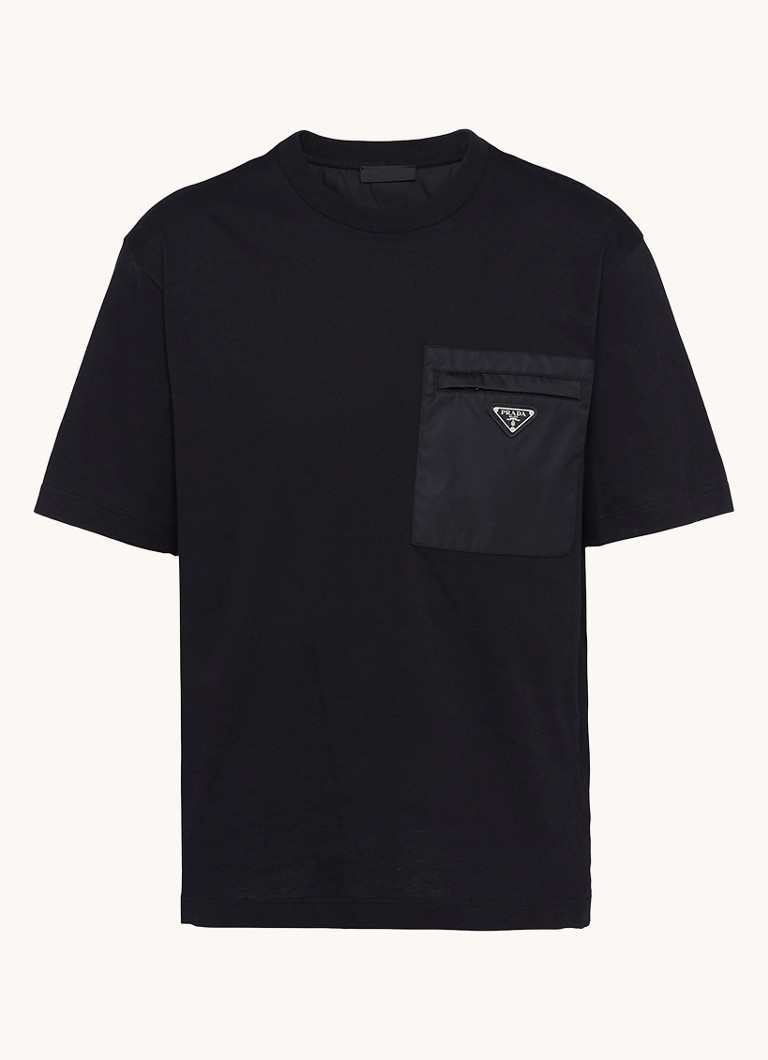 Prada Re-Nylon T-shirt with chest pocket and logo