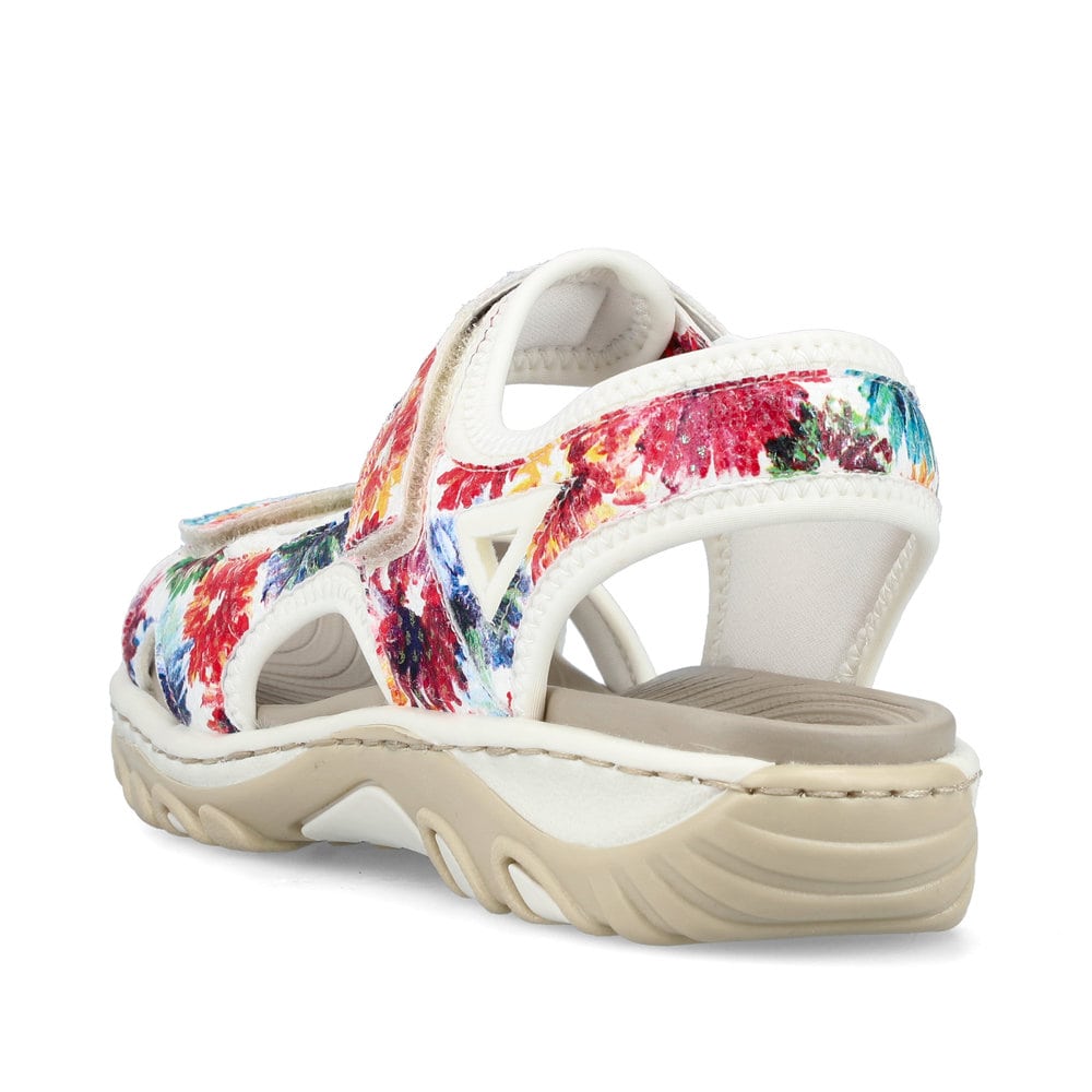 Rieker Damen Trekkingsandalen geblümt-reinweiß