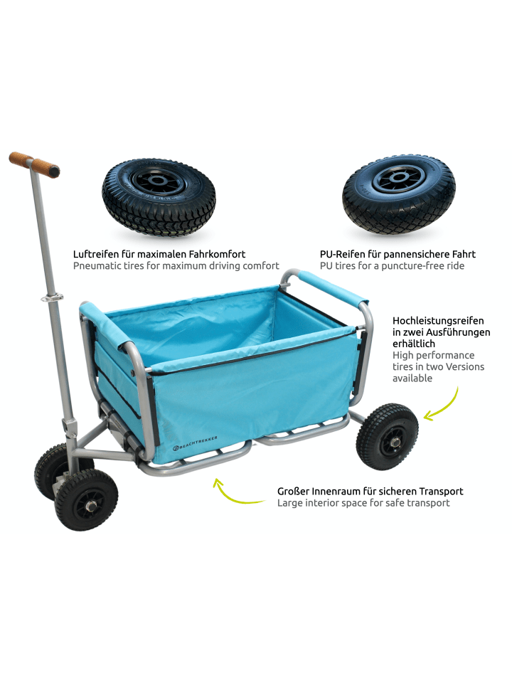 Beachtrekker Beachtrekker LiFe faltbarer Bollerwagen   Bremse, klappb. Handwagen (Himmelblau) günstig kaufen onesize