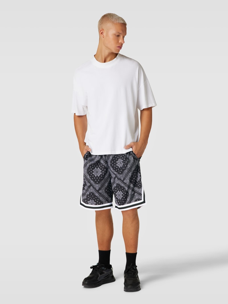 Bermudas mit Allover-Muster in black