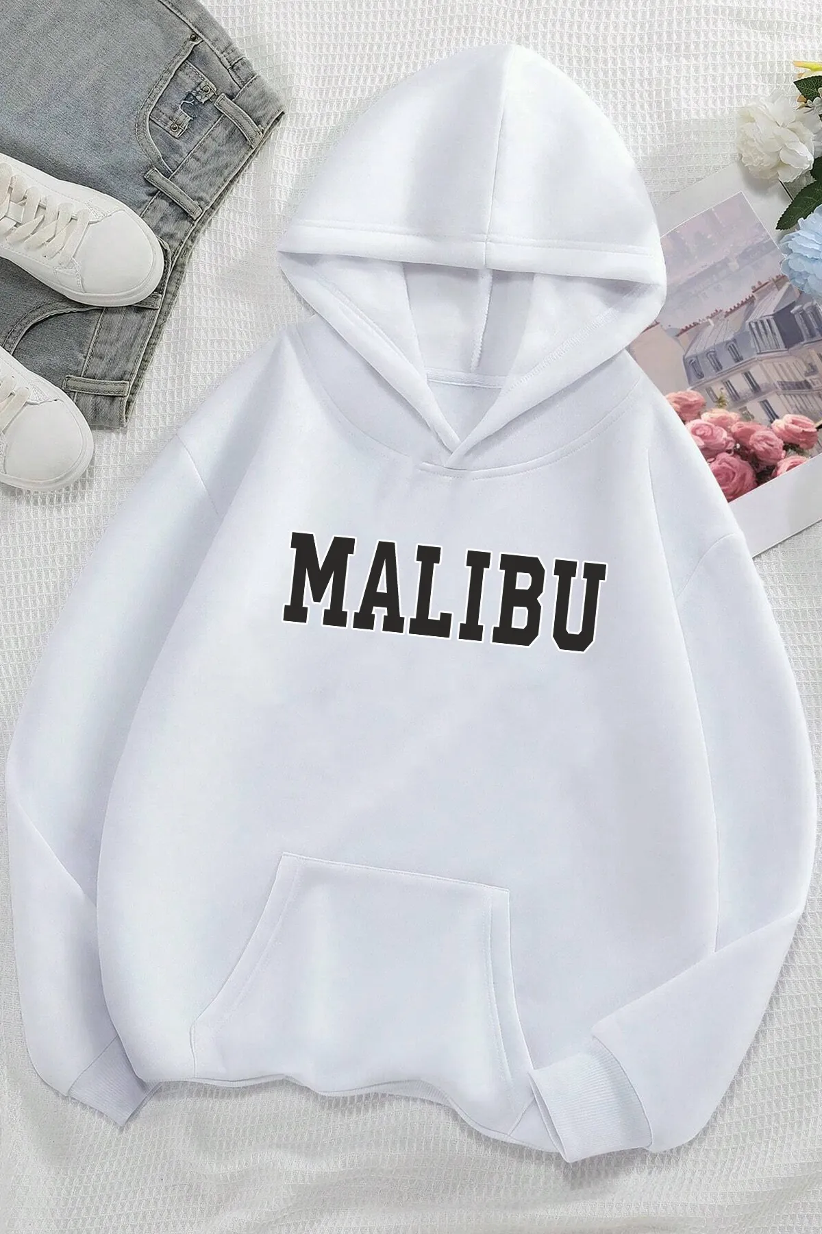 uyguntarz  Unisex-Sweatshirt mit Malibu-Aufdruck in Übergröße