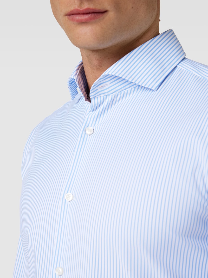 Slim Fit Business-Hemd mit Streifenmuster in bleu