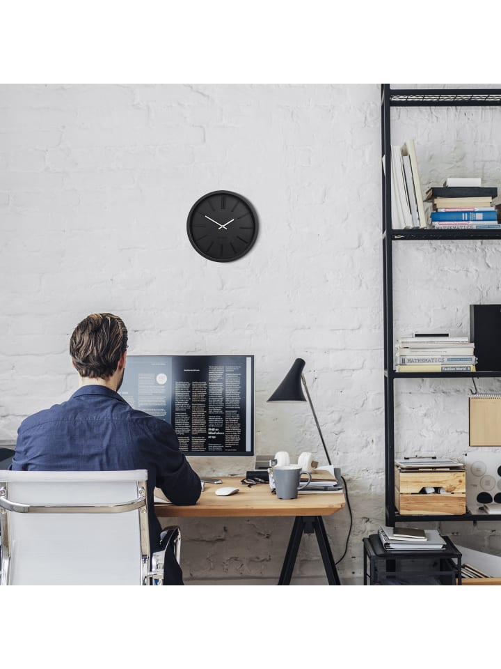 relaxdays Wanduhr in Schwarz günstig kaufen onesize