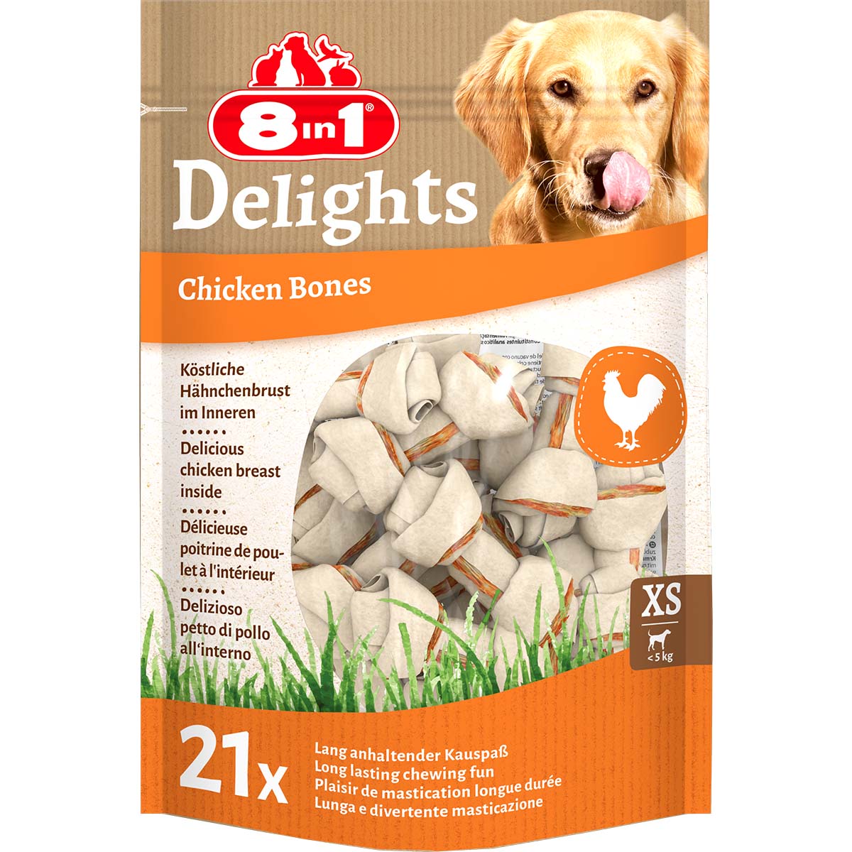 8in1 Delights Kauknochen Huhn im Beutel kaufen bei ZooRoyal