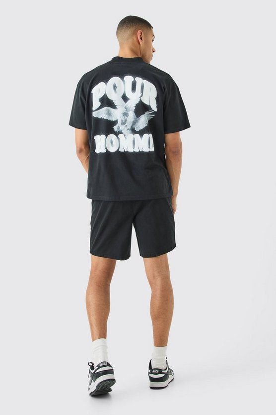 Kurze lockere Shorts in Schwarz
