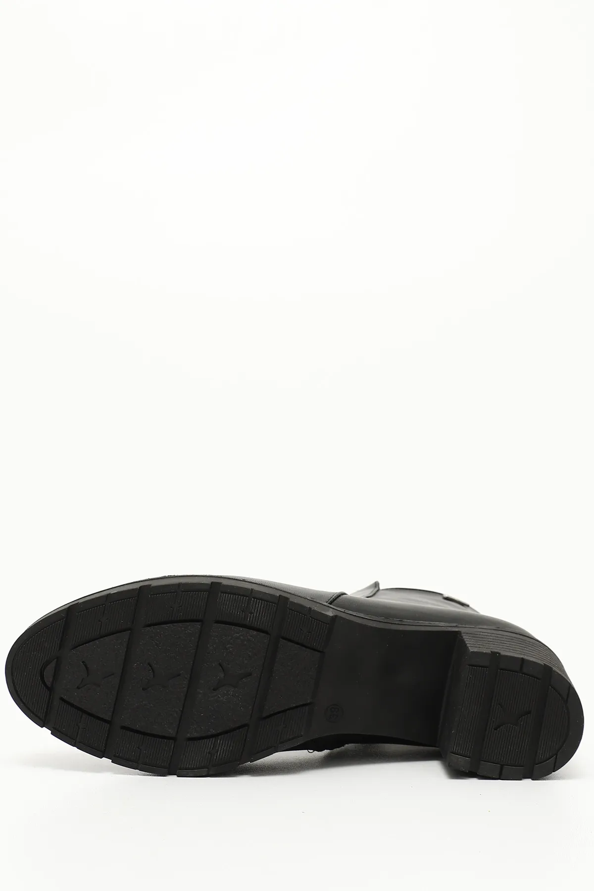 GÖNDERİ(R)  SCHWARZE Damen-Tagesstiefel mit rundem Absatz und Reißverschluss 35201