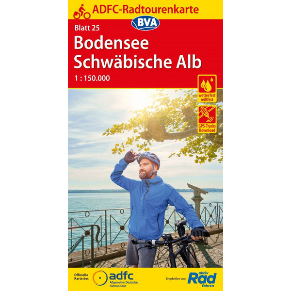 ADFC-RADTOURENKARTE 25 BODENSEE SCHWÄBISCHE ALB 1:150.000 - Fahrradkarte