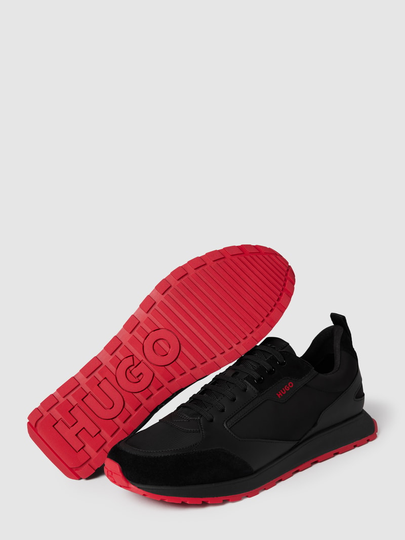 Sneaker mit Label-Print Modell 'Icelin_Runn' in schwarz